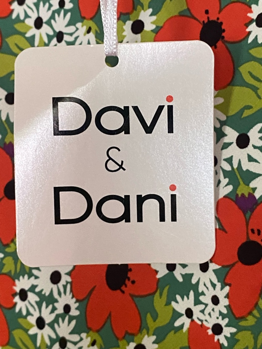 Davi and Dani Green Red Floral Smocked Mini Dress Womens Plus Size 3XL NWT - Picture 9 of 11